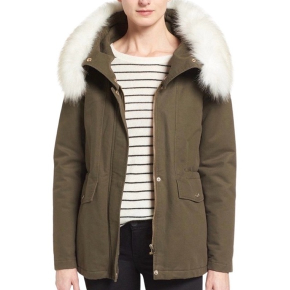 T TAHARI WOMENS JACKIE HOODED ANAROK